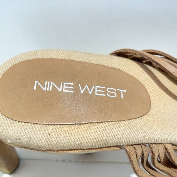 Nine West Women's Platform Y2K VTG Wooded High Heel Sandals Brown Size 10M - Picture 3 of 12